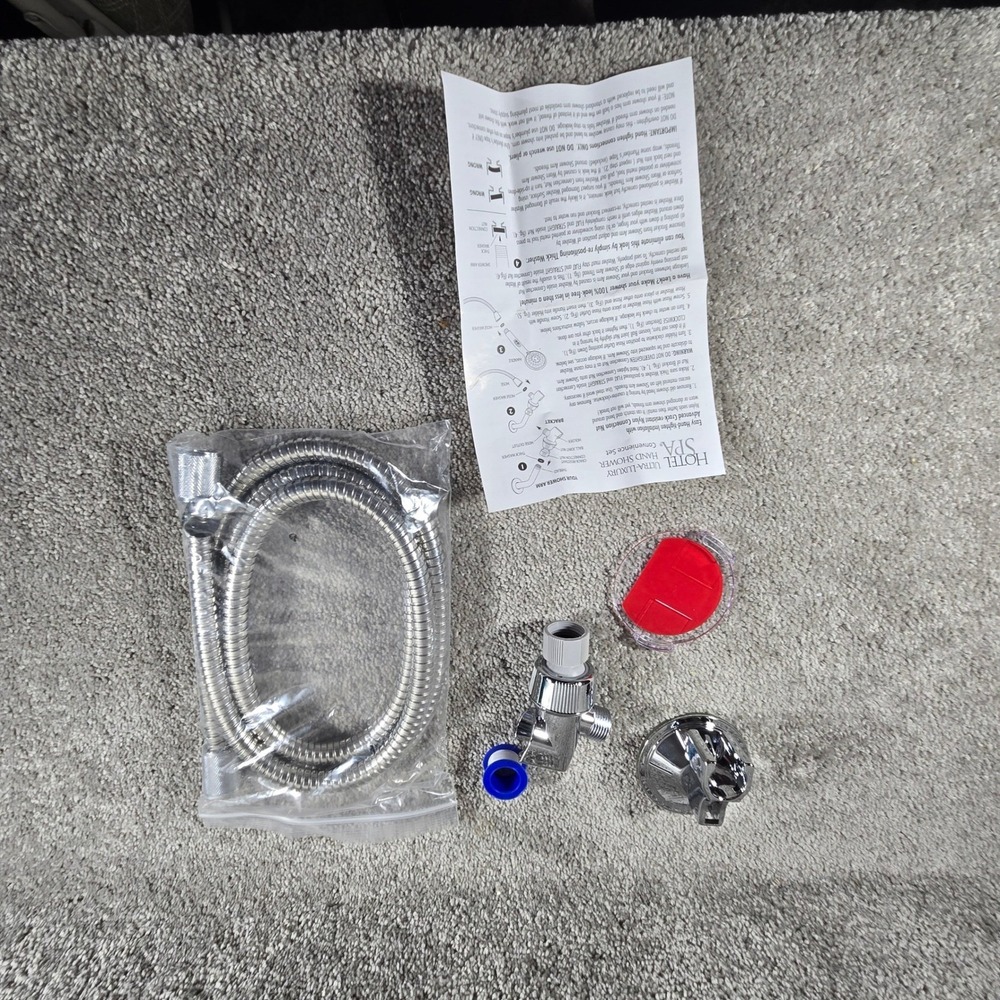 Hotel Spa Hand Shower Convenience Set Chrome Stainless Steel Hose Unisex OS